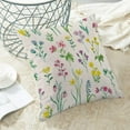 thumbnail image 4 of Watercolor Floral Throw Pillow Covers 18x18 Inch Set of 2, Spring Wildflower Plant Decorative Pillow Covers Farmhouse Linen Vintage Cushion Case for Sofa Couch Outdoor, 4 of 10