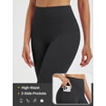 thumbnail image 4 of BALEAF Womens High Waisted Capri Leggings with Pockets Tummy Control Yoga Gym Pants Black L, 4 of 7