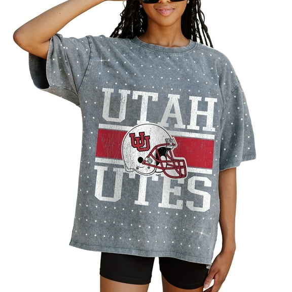 Women's Gameday Couture Gray Utah Utes On the Ball Oversized T-Shirt