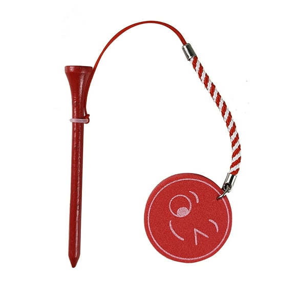 Colorful Wooden Golf Tees with Magnetic Rope for Anti-Loss, Sturdy Ball Holder for Golf & Multi-Sports, Lightweight Portable Golfing Accessories, Ideal Business Gift (Red)
