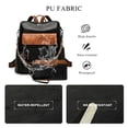 thumbnail image 3 of HONGLONG PU Leather Backpack Purse for Women Large Fashion Designer Travel Backpack Ladies Shoulder Bag - Black, 3 of 9