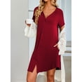 thumbnail image 6 of Avidlove Womens Nightgown Button Down Pajama Dress Sexy Ladies Sleepwear Maternity Night Shirts, 6 of 7