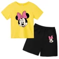 thumbnail image 3 of Conjunto de camisetas y pantalones cortos de verano con estampado de Mickey para niños y adolescentes de 2 a 14 años, camisetas informales de manga corta y cuello redondo, 2 piezas, 3 of 5