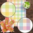 thumbnail image 3 of Easter Linen Pastel Buffalo Plaid Candy Cane Spring Table Runner 72 Inches Long Seasonal Holiday Farmhouse Style Table Decoration (Yellow), 3 of 6