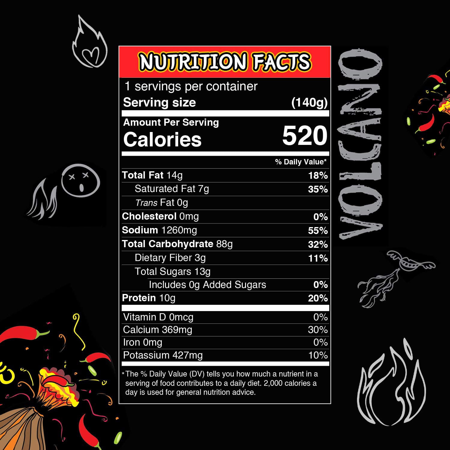 Paldo Volcano Extremely Hot & Spicy Stir Fried Chicken Instant Noodles, Pack of 16, Soupless Original Korean Ramyun, Spicy Ramen Challenge, Chicken Bokkeummyun, 140g x 16 Packs