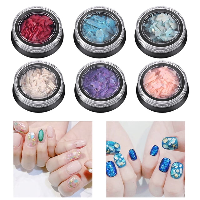 Calcomanías de belleza para uñas Jadeshay 6 cajas diseño de conchas decoración de uñas