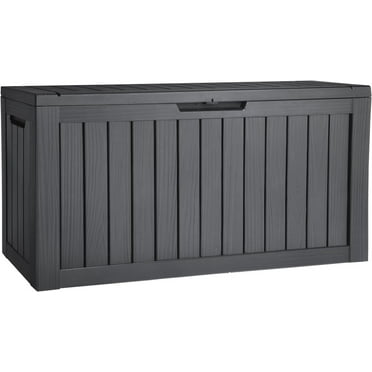 80 Gallon Resin Deck Box Outdoor Lockable Storage Box Patio Deck Box for Cushion