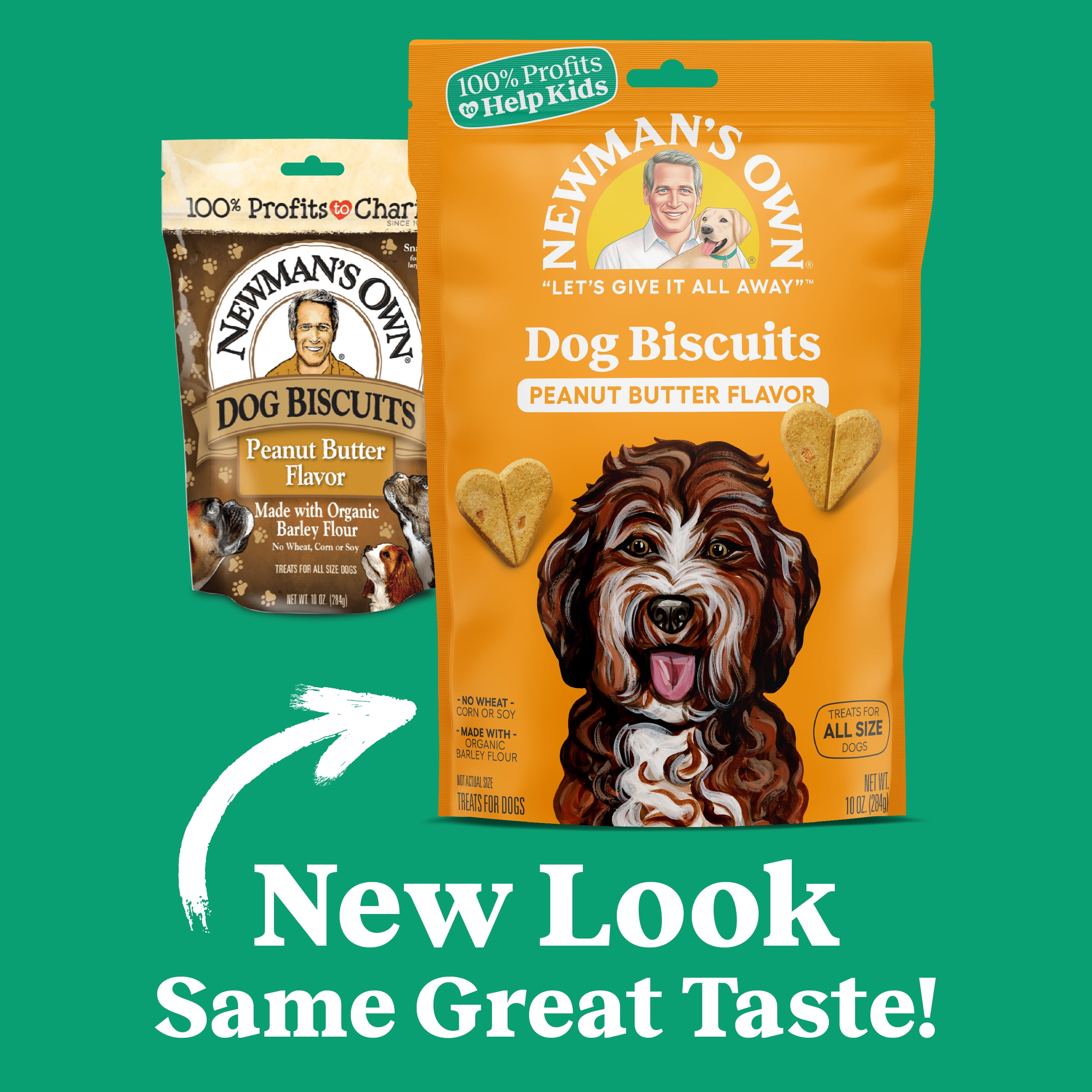 (6 pack) Newman's Own Peanut Butter Flavor Dog Biscuits 10 oz