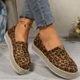 thumbnail image 5 of Leopard Espadrille Platform Slip on Loafers for Women 2025 Beach Casual Fall Suede Walking Flat Shoes, 5 of 7