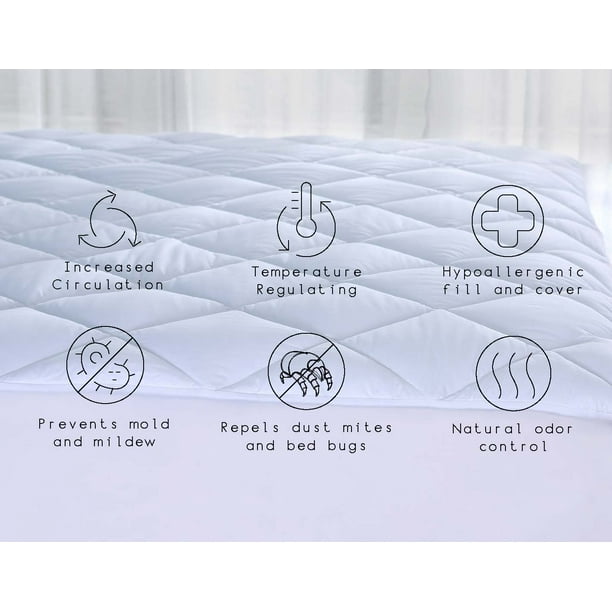 Mainstays Solutions, Quilted Mattress Pads w/ Odor and Temperature