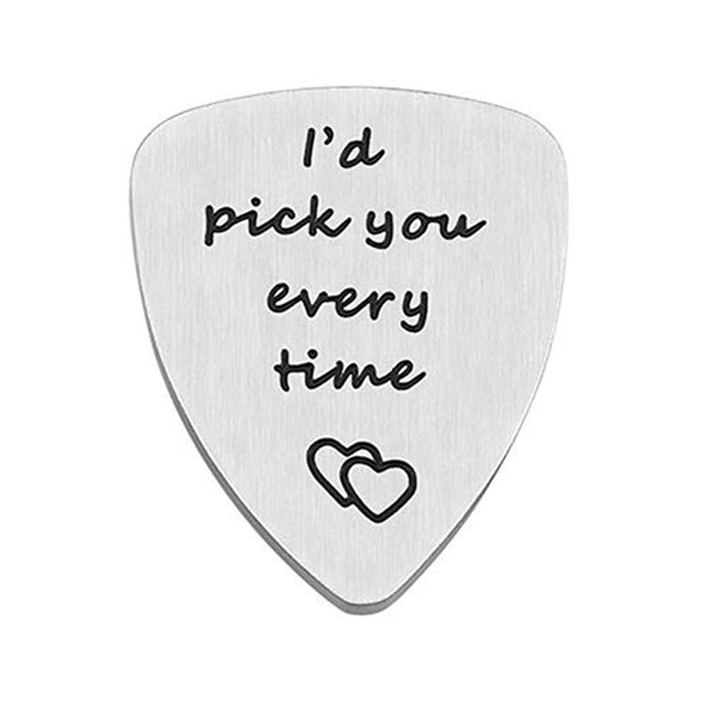 Guitar Picks Anniversary Valentines Day Gifts for Mens Jewelry Stainless Steel Birthday Gifts for Musician Husband Boyfriend Fiance from Wife Girlfriend Fiancee I couldn't pick a better Man 