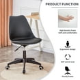 thumbnail image 2 of Swivel Office Chair with PP Legs, Modern Adjustable Lift Desk Chair with High Back and Wheels, Swivel Accent Chair for Home, Vanity, Living Room, Bedroom, Study, Studio, Black, 2 of 9