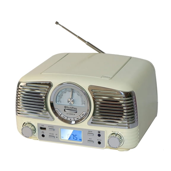 Estéreo retro Tech-Play QT62BT con CD, AM/FM, Bluetooth y USB
