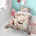 thumbnail image 4 of Chihuahua and Flower Florals Duvet Cover and Pillowcase Set for Single Bedding, Bedroom Accessories for Kids Teens, 4 of 5