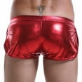 thumbnail image 7 of Odeerbi Mens Underwear Seamless Boxer Briefs Erogenous Patent Shorts Underpants Leather Red, 7 of 7