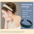 thumbnail image 5 of Qarigey Diademas con cuentas de cristal con purpurina, tocado de punto Flexible para el cabello, tocado para mujer, fiesta, colorido brillante Accesorio para el cabello Cielo azul Qarigey AP010971-14B, 5 of 5