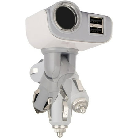 Wagan Tech 12V Travel Charge Companion Go-Plus Twin USB Adapter & 1 DC 12V Adapter, EL2882