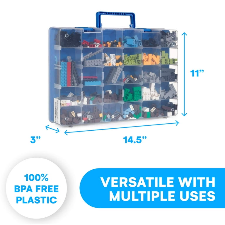 Bins & Things Toy Storage Organizer and Display Case Compatible with Beyblades, LOL, Blue