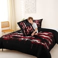 thumbnail image 4 of Manfei Retro American Flag Full Size Comforter Sets,Patriotic Theme Bedding Comforter Set,Red Black,Black Reversible,3 Pieces,1 Comforter and 2 Pillowcases, 4 of 7