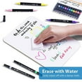 Wet Erase Markers Dual Tip, Lazgol 12 Assorted Colors, Dual Tip Brush