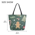 thumbnail image 5 of FORMRS Womens Canvas Tote Bag with Zipper Inner Pocket Shoulder Handbag, Christmas Gingerbread, 5 of 7