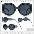 thumbnail image 2 of Womens Oversize Round Thick Temple Plastic Designer Fashion Diva Sunglasses Slate - Black, 2 of 8