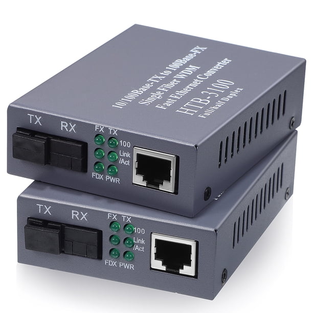 Transceptor de fibra óptica monomodo de 1 par, convertidor de medios Ethernet, dispositivo de fibra óptica