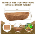thumbnail image 4 of 8 Pack 24 Inch Trough Coconut Liners, Natural Coconut Liners for Wall Planter, Window Basket Deck Railing Planter,8 x coconut liner,Brown, 4 of 7