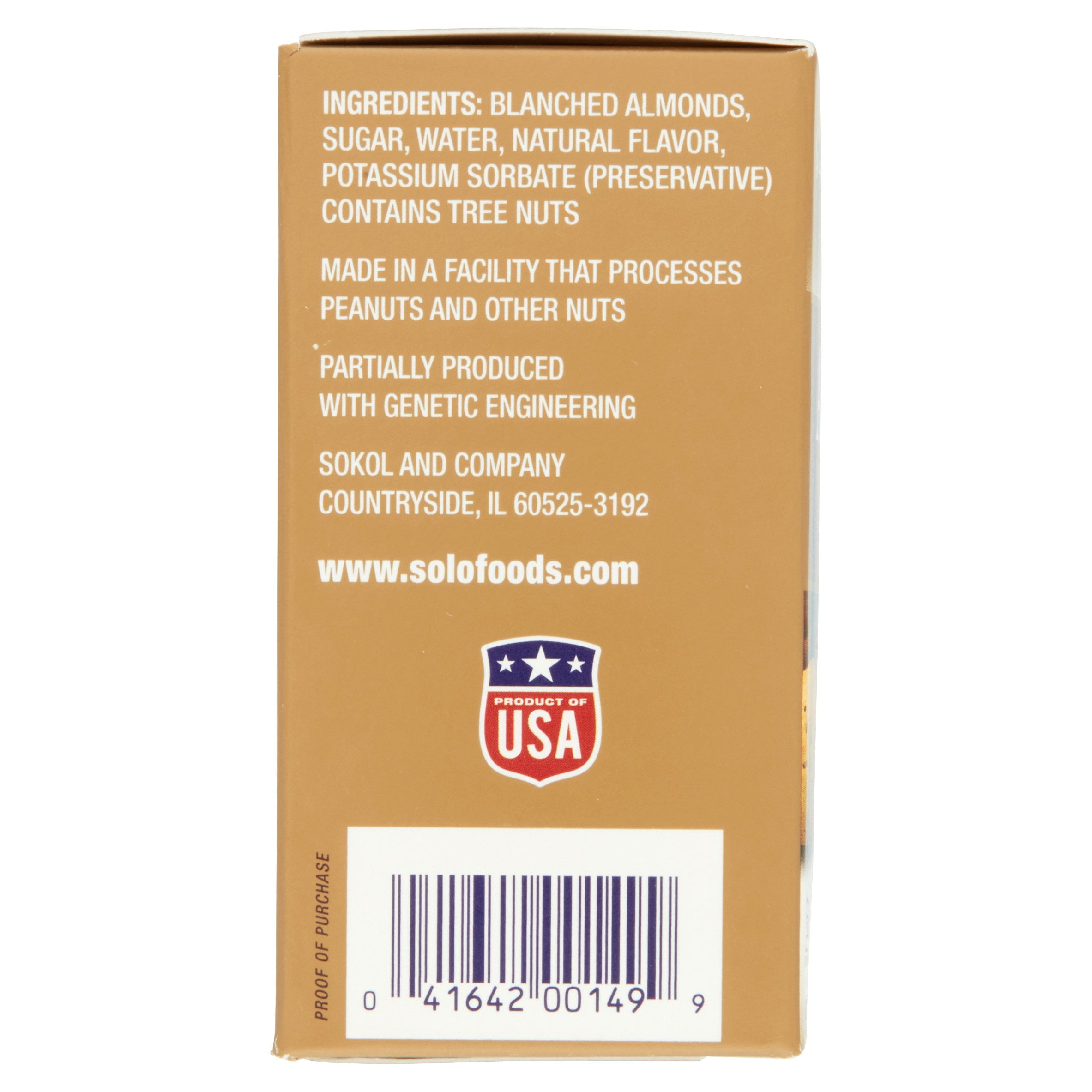 Solo Pure Almond Paste, 8 oz, 12 pack