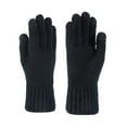 thumbnail image 2 of PuSpu Men Women Unisex Solid-Color Warm Thick Knitted Gloves, 2 of 3