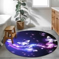 thumbnail image 4 of Round Area Rug 3.3 Ft, Purple Butterflies Washable Non-Slip Circle Carpet for Living Room/Bedroom, Modern Abstract Fantasy Gradient Low-Profile Small Kitchen Mats Collection Rugs for Indoor, 4 of 7