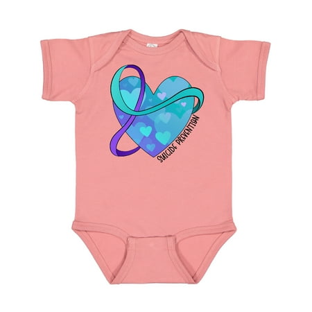 

Inktastic Suicide Prevention Awareness Purple and Teal Heart Ribbon Gift Baby Boy or Baby Girl Bodysuit