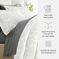 thumbnail image 4 of Noble Linens 8 Piece Patterned Duvet Bedding Bundle, Vines Gray, Queen, 4 of 6
