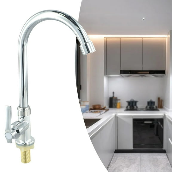 1 Pcs Sink Cold Taps Faucet Kitchen Sink Faucet Single Lever Hole Tap Cold Water Handle Swivel Faucet Vertical Direct Drinking Tap