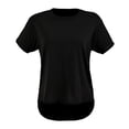 thumbnail image 1 of Playera George para Mujer,Escote Redondo, Manga Corta, Hi Low Negro Talla EG, 1 of 4