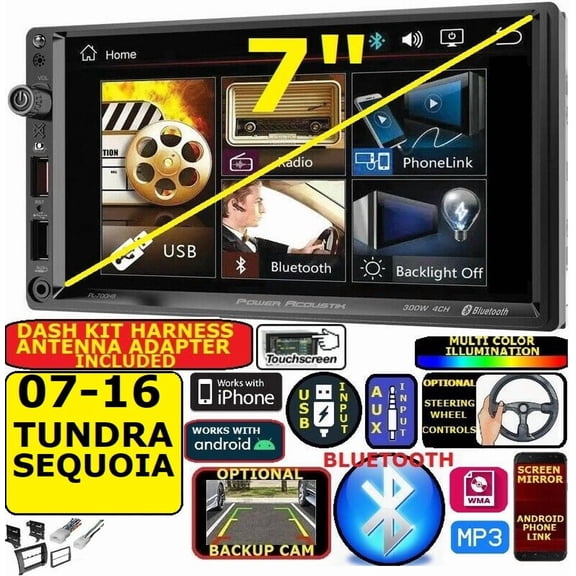 2007-2016 TUNDRA-SEQUOIA BLUETOOTH USB MP3/WMA 2DIN CAR RADIO STEREO PKG