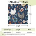 thumbnail image 2 of Dark Blue Chicken Floral Pattern Square Fitted Tablecloth with Elastic Edge,Square Table Cover,Washable Elastic Table Cover for Home Kitchen Party Decor 34"x34", 2 of 6