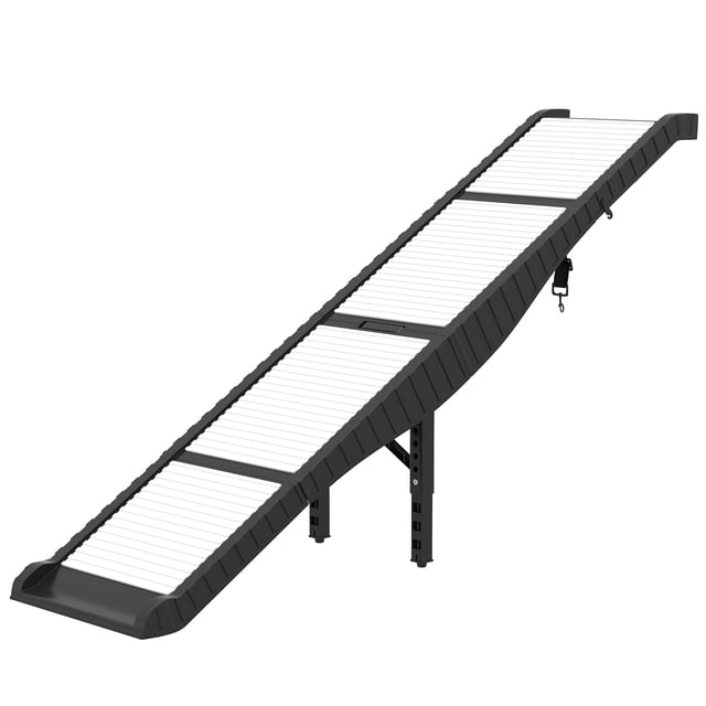 CoSoTower Foldable Dog Car Ramp with Support Leg, Non-Slip TPR Surface, 69" x 15.7", for Small to Large Dogs Up to 220LBS
