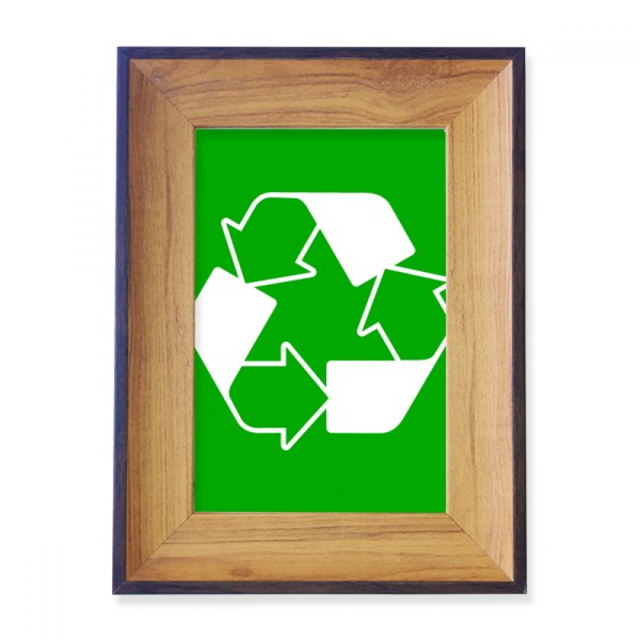 Reciclar el cuadrado verde marca de advertencia Marco de imagen marco de escritorio