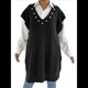 thumbnail image 2 of Vestido Tipo Suéter con Cuello en V y Cuentas para Mujer, Holgado, Tipo Chaleco, de Punto. Negro Talla Única, 2 of 8