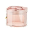 thumbnail image 3 of Caja organizadora de maquillaje shamjiam a prueba de polvo grande y rosa, 3 of 9