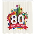 thumbnail image 3 of Ambesonne Geometric Shower Curtain, Ribbon Party Castle, 69"Wx84"L, Multicolor, 3 of 3