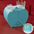 thumbnail image 1 of Fiudx Joyero de Doble Puerta, Exquisito Diseño de Lazo, Interior de Terciopelo, Elegante Espacio para Guardar Pendientes, Anillos y Collares, Ideal para Regalar En San Valentín o Cumpleaños. Tamaño:, 1 of 6