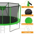 thumbnail image 3 of KOFUN Trampoline with Basketball Hoop, 1500lbs 10FT 12FT 14FT 16FT Trampoline for Adults and Kids, No Gap Design Backyard Trampoline with Enclosure Net, Ladder, Green, 3 of 8