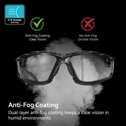 SAFEYEAR Anti Fog Tinted Safety Glasses For Work,With Scratch Resistant,UV 400,Impact Resistant.EN166 Certified Protective Goggles- For DIY, Lab Chemistry, Cycling Sports Sunglasses (Three Colors)