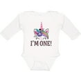 thumbnail image 3 of Inktastic First Birthday Unicorn for Girl Girls Long Sleeve Baby Bodysuit, 3 of 5