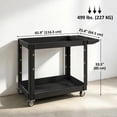 thumbnail image 3 of HOMCOM 2-Tier Rolling Tool Cart, 500 LBS Capacity Utility Cart, Black, 3 of 9