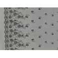 thumbnail image 2 of Zelouf Double Border Flower Flcok On Pit Dot Tulle  , Sewing, DIY, Crafts Fabric by the Yard, Ivory/black, 1 Yard, 2 of 2