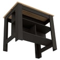thumbnail image 2 of Kitchen Carts, Kitchen Island, kitchen table 35" H, Four Legs, Three Open Storage Shelves, Black / Light Oak, Multicolor Kitchen Islands,Particle Board Metal Kitchen Carts, 2 of 5