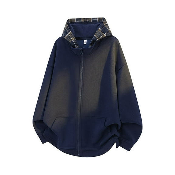 FDGIU Men's 2025 Plaid Flannel Jacket - Fleece Lined Full Zip Hoodie with Pockets, Winter Coat & Outdoor Workwear Casual Fall Winter Wear